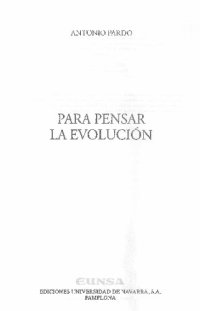 cover of the book PARA PENSAR LA EVOLUCION