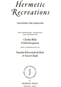 cover of the book Hermetic recreations : including the scholium