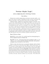 cover of the book Newton ↔ Kepler ‘Logic’, and an enlightening loiter with Emmy Noether