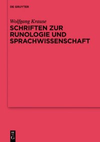 cover of the book Schriften zur Runologie und Sprachwissenschaft