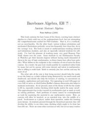 cover of the book Barebones Algebra, Eh ?! : Ancient Abstract Algebra