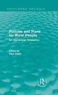 cover of the book Policies and plans for rural people : an international perspective