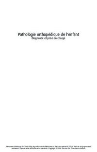 cover of the book Pathologie orthopedique de l'enfant