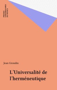 cover of the book L'Universalité de l'herméneutique