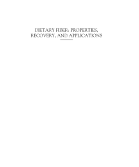 cover of the book Dietary Fiber: Properties, Recovery and Applications