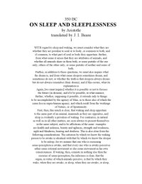 cover of the book On Sleep And Sleeplessness