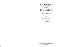 cover of the book Judgment and Planning in Chess