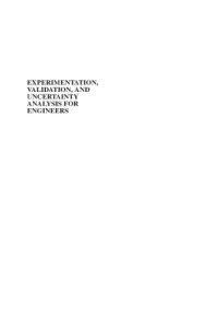 cover of the book Experimentation, validation, and uncertainty analysis for engineers