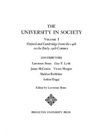 cover of the book University in Soceity, Vol 1 - Oxford and Cambridge from 14th to Early 19th Century