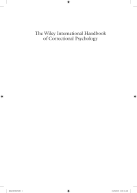 cover of the book The Wiley International Handbook of Correctional Psychology