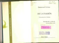 cover of the book De la evasión