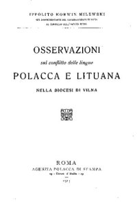 cover of the book Osservazioni sul conflitto delle lingue polacca e lituana nella diocesi di Vilna