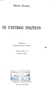 cover of the book Os partidos políticos