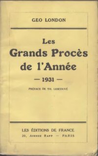 cover of the book Les grands procès de l'année  1931