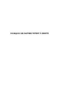 cover of the book Pourquoi les pauvres votent à droite