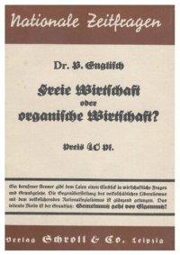 cover of the book Freie Wirtschaft oder organische Wirtschaft