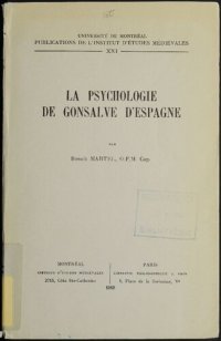 cover of the book La psychologie de Gonsalve d'Espagne