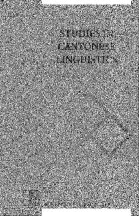 cover of the book Studies in Cantonese Linguistics