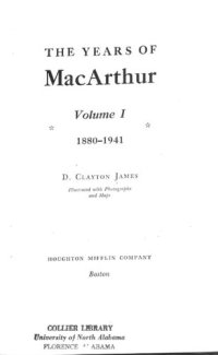 cover of the book The Years of MacArthur: Volume I, 1880-1941