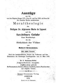 cover of the book Auszuege aus der Moraltheologie des Heiligen Alphonsus Liguori