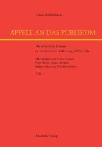 cover of the book Appell an das Publikum: die öffentliche Debatte in der deutschen Aufklärung 1687-1796