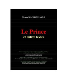 cover of the book Le Prince et autres textes