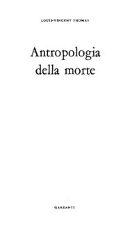 cover of the book Antropologia della morte