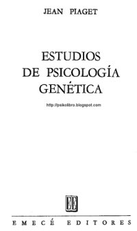 cover of the book Estudios de Psicología Genética