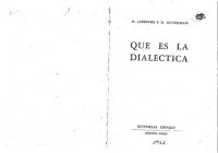 cover of the book Que és la dialéctica