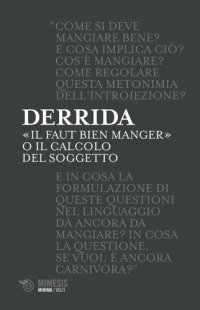 cover of the book «Il faut bien manger» o il calcolo del soggetto (Mimesis)