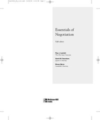 cover of the book Essentials of Negotiation