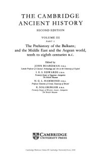 cover of the book The Cambridge Ancient History, Volume 3, Part 1: The Prehistory of the Balkans, the Middle East and the Aegean world 10th-8th Centuries