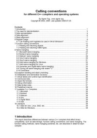 cover of the book Calling conventions for different C++ compilers and operating systems