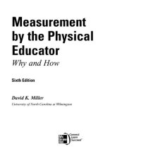 cover of the book Measurement by the Physical Educator: Why and How