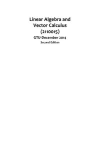 cover of the book Linear Algebra and Vector Calculus (2110015) GTU-December 2014