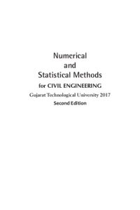 cover of the book Numerical and Statistical Methods for Civil Engineering Gujarat Technological University 2017