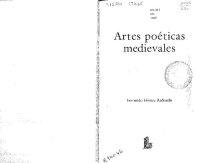 cover of the book Artes poéticas medievales