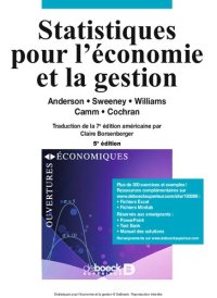 cover of the book Statistiques pour l'économie et la gestion