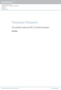 cover of the book Postgraduate Orthopaedics: The Candidate’s Guide to the FRCS (Tr & Orth) Examination