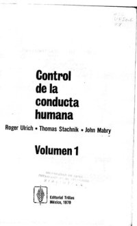 cover of the book Control de la conducta humana