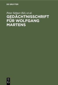 cover of the book Gedächtnisschrift für Wolfgang Martens