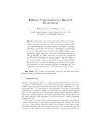 cover of the book Extreme programming in a research environment