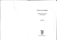 cover of the book Satyros aus Kallatis: Sammlung der Fragmente mit Kommentar