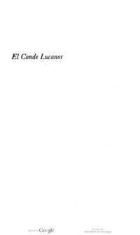 cover of the book El Conde Lucanor