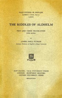 cover of the book The Riddles of Aldhelm: Text and Verse Translation