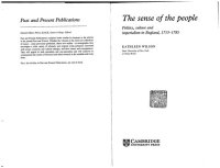 cover of the book The Sense of the People: Politics, Culture and Imperialism in England, 1715-1785 (Past and Present Publications)