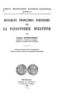 cover of the book Quelques problèmes d’histoire de la paysannerie byzantine