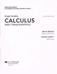 cover of the book Student Solutions Manual for Calculus Early Transcendentals (Single Variable)