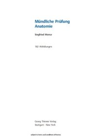 cover of the book Mündliche Prüfung Anatomie