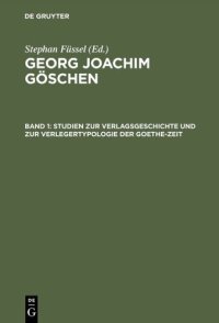 cover of the book Studien zur Verlagsgeschichte und zur Verlegertypologie der Goethe-Zeit